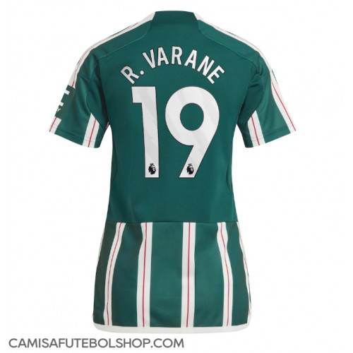 Camisa de time de futebol Manchester United Raphael Varane #19 Replicas 2º Equipamento Feminina 2023-24 Manga Curta